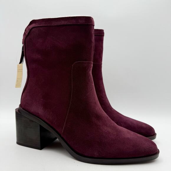 Vince Camuto Womens Kortimy Heeled Ankle Boot US 8 M EU 39 Burgundy Suede NIB - Picture 4 of 11